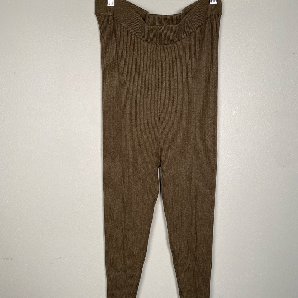 Women Knitted Split Hem Flare Pants